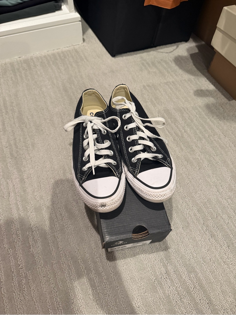 Converse Low-Top Sneakers in Black and White